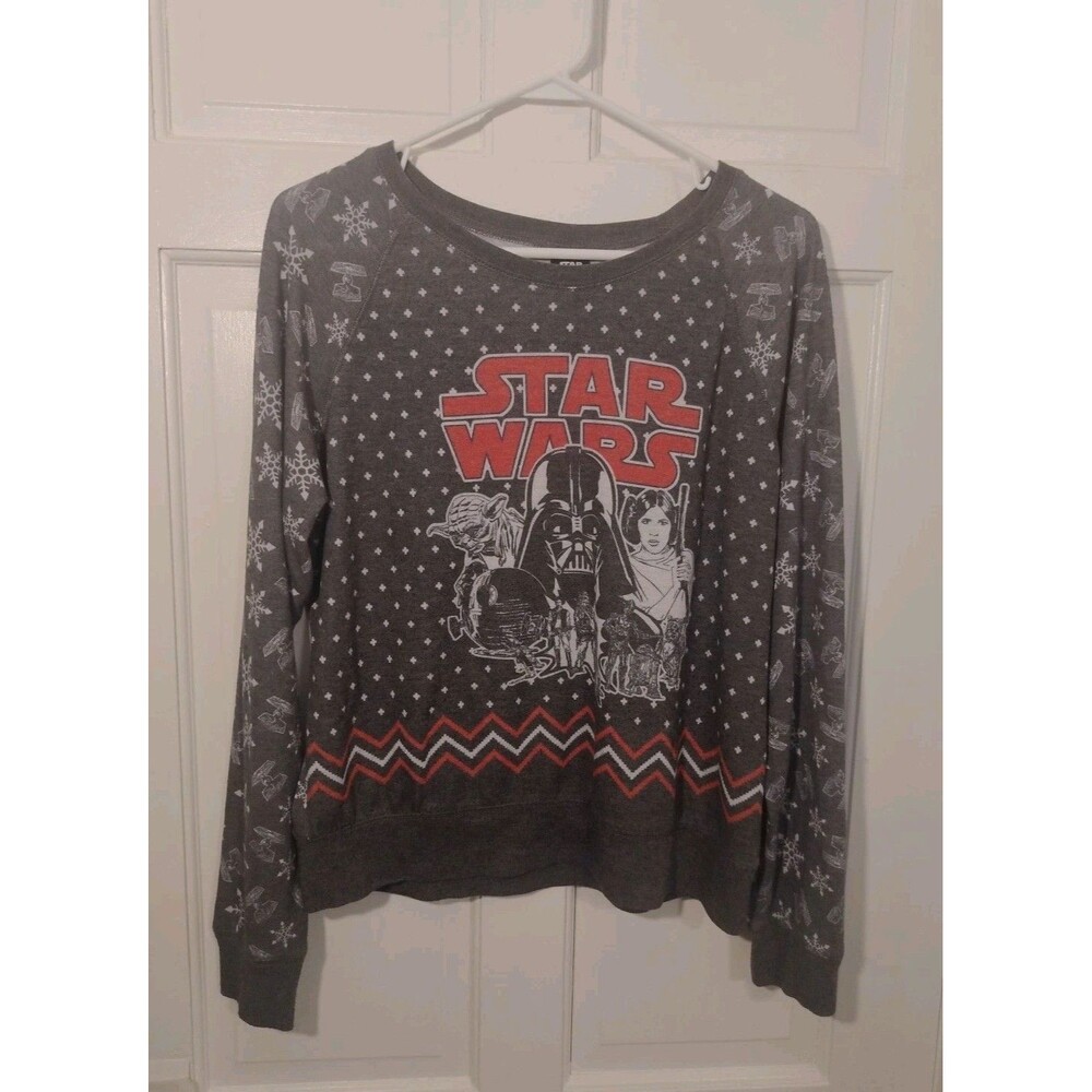 Star Wars Women's Vtg Art Gray Top Blouse Sweater Size XL Comfy Light